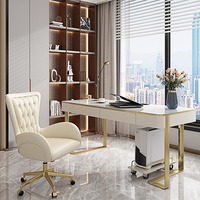 Foshan meubles de luxe en cuir blanc chaise de bureau confortable patron inclinable chaise pivotante direction ergonomique chaises d'ordinateur
