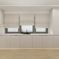 Meuble d'angle en contreplaqué à grain de bois UV pour cuisine, avec panier de rangement pour tiroir, petit placard, armoire de garde-manger, meuble modulaire en L, évier et robinet