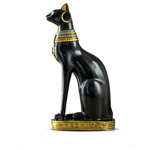 Statue de chat en résine, grande taille, fait à la main, sur mesure, artisanat religieux levier égyptien, maneki neko - Product Image 1