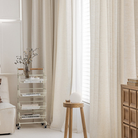 Écran de fenêtre en lin beige de vente chaude, pour le vent, le salon antique, le salon de thé, la baie vitrée, l'écran de balcon