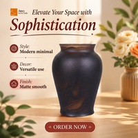 Vase à fleurs en résine marbrée marron style Art Déco, artisanat en gros, étanche, écologique, avec logo personnalisé, pour la décoration de la maison et des hôtels