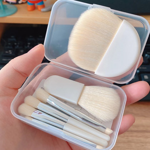 Set de 6 Brochas de Maquillaje de Pelo de Cabra con Mango de Madera, Mini Brochas de Viaje para Polvo, Colorete, Ojos y Rostro, Kit en Caja Transparente - Product Image 3