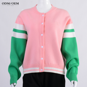 Abrigo de Punto Personalizado con Logotipo para <span class=keywords><strong>Mujer</strong></span>, Cárdigan Informal de Invierno con Parche Bordado, Decoración de Botones y Bolsillos, Chaqueta de Punto para Dama - Product Image 3
