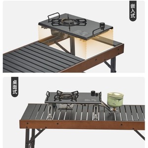 Estufa de Gas Portátil Plegable IGTl-010, Ligera, para Acampar al Aire Libre, Color Plateado - Product Image 4