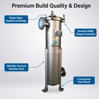 Boîtier de filtre à sac unique en acier inoxydable 304/316L provenant d'une usine chinoise pour la séparation solide-liquide