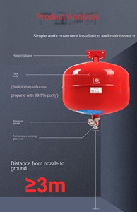 Système d'extincteur à poudre sèche mural en acier rouge pour les incendies de classe A, B, E et les batteries lithium-ion, usage industriel - Product Image 4