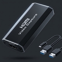 Tarjeta de Captura de Video Hardrock 4K USB2.0 Negra, 1 Entrada para Transmisión en Vivo de Juegos, Compatible con PS4/Xbox, Acero Inoxidable