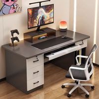 Ensemble bureau et chaise de bureau moderne et minimaliste, poste de travail pour salle à manger, bureau d'ordinateur avec tiroirs, bureau pour chambre à coucher
