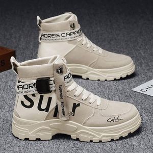 Chaussures de travail montantes pour hommes en maille respirante de haute qualité, style coréen, sportives, tendance, décontractées, à enfiler, confortables pour la marche, tendance mode - Product Image 1