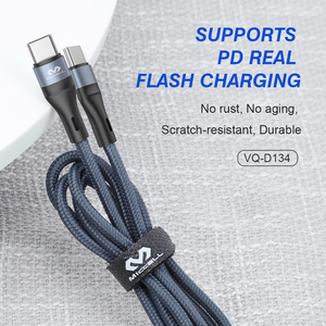 Câble <span class=keywords><strong>de</strong></span> charge rapide type C tressé en alliage d'aluminium PD 60w Charge rapide type C vers C pour Samsung - Product Image 5