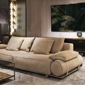 Ensemble de canapés de salon en cuir italien de luxe classique moderne, de haute qualité, DV-DONOVAN ROLL-01-VISIONRIAIRES - Product Image 3
