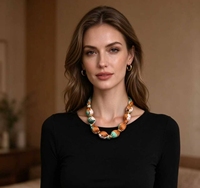 Collier bohème fait main en fil de soie perlé, tissu imprimé noué, bijoux ethniques géométriques pour femmes