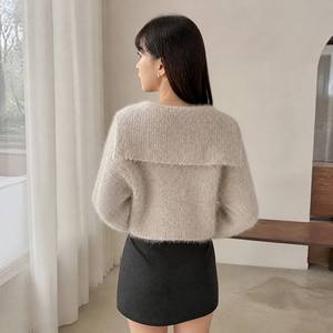 2026 Blank <strong>Navy</strong> Collar <strong>Cardigan</strong> Coat Knitwear Crochet Knitted Outfit Plain Short Sweaters Buttons Fluffy Cropped <strong>Cardigans</strong> Women - Product Image 6