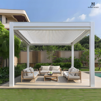 Pergola rétractable en aluminium à lames orientables, pare-soleil, avec auvent motorisé résistant à la décomposition, imperméable et écologique, kit extérieur 4x6
