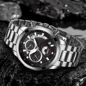 Montre chronographe de luxe pour homme Drioshipping 2576, bracelet en acier inoxydable, boîtier en alliage lumineux, mouvement à quartz Ronda, montres-bracelets pour homme - Product Image 3