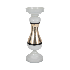 Porte-bougie pilier Hourglass en verre moderne, décoration d'intérieur, accent contemporain, paire - Product Image 3