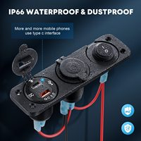 Prise d'alimentation 12V 3-en-1 avec allume-cigare et chargeur USB PD QC3.0, voltmètre et interrupteur pour camping-car, bateau, voiture
