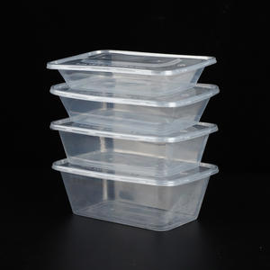 Boîte à lunch domestique Récipient de conservation en plastique Boîte à lunch jetable de qualité alimentaire Boîte à emporter rectangulaire carrée transparente - Product Image 2