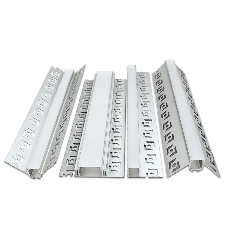 Marco de aluminio para decoración de keel, sellador de bordes LED, ranura de línea integrada, ángulo Yin y Yang, Luz lineal led de ángulo plano