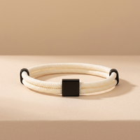 Gelang Tali Milan Baja Anti Karat Unisex, Perhiasan Pasangan Persahabatan, Gelang Kosong untuk Ukiran Personal Grosir