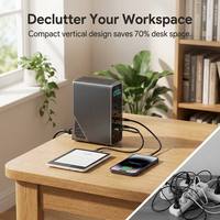 Chargeur GaN IV multi-PD QC 7 ports 635W 3x100W + 3x30W USB-A 2x140W avec câble intégré, station de charge de bureau haute puissance, vente en gros