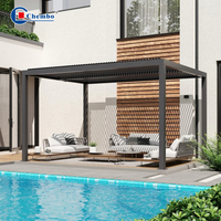 100% wasserdicht Pergola Garden Leisure Motorisierte Lamellen dach Aluminium Pavillon im Freien
