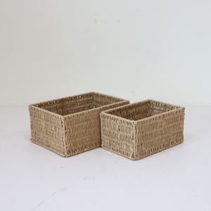 ตะกร้าสานกระดาษสี่เหลี่ยมน้ำหนักเบาเป็นมิตรต่อสิ่งแวดล้อมพร้อมวัสดุธรรมชาติขนาดสั่งทำได้ - Product Image 6