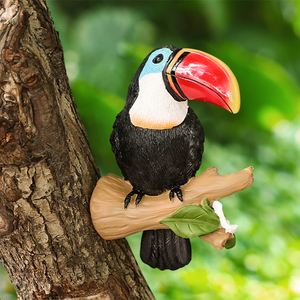 Thực tế chim Faux Toucan Vẹt tường treo ngoài trời ban công Patio dấu BIỆT THỰ VƯỜN trang trí thực tế động vật điêu khắc nhựa - Product Image 4