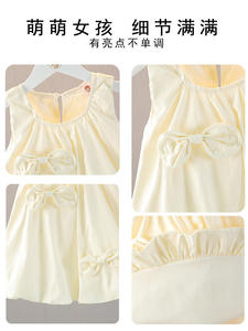 Rok anak perempuan 2025 rompi pita musim panas gaun bayi manis versi Korea gaun tanpa lengan rok putri gaya asing - Product Image 3