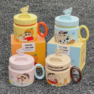 Crayon Shinchan Ceramic Mug 400Ml With Lid And Handle Leak Proof Gift For Students - Product Image 2