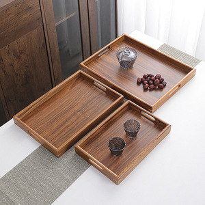 Stars Walnut Wood Rectangular Serving <b>Tray</b> With Handle For <b>Tea</b> And Fruit Home Use Nordic Style - Product Image 1