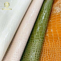 Cuir synthétique PU grain crocodile/alligator brillant effet miroir de luxe pour sacs fourre-tout pour femme, étuis de téléphone et artisanat