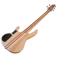 Basse électrique 5 cordes 43 pouces avec corps en bois de grenade, dos courbé, performance professionnelle, micro actif