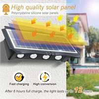 Applique Murale Solaire LED IP65 Étanche, Éclairage Haut/Bas, en Aluminium, Moderne et Décorative pour Jardin Extérieur