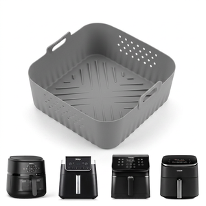 Panier de cuisson carré en silicone réutilisable de qualité alimentaire, personnalisable, pour friteuse à air, idéal pour la maison et la cuisine, écologique, directement de l'usine - Product Image 2