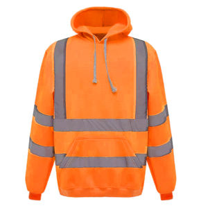 Vêtements de travail haute visibilité avec logo brodé personnalisé, sweat à capuche à manches longues, vêtements de sécurité en polaire polyester, étanches à l'eau - Product Image 2
