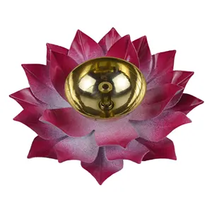 Diya de bronze colorido 2022, melhor para casa e festa decoração design de flor de metal em forma de flor diwali diya