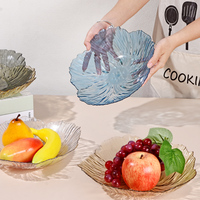Elegante bloeivormige plastic fruitschaal met textuurdesign, fruitdessertplateau voor thuis, woonkamer & hotel tafeldecoratie