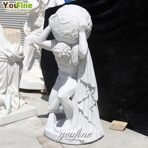 Tượng Atlas bằng đá cẩm thạch La Mã cầm quả cầu trời - Product Image 3