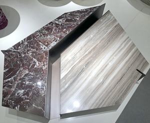 JS T157 <span class=keywords><strong>2023</strong></span> Dernières Table Meubles Design Mélange Marbres Naturels Centre Table Basse Forme Irrégulière Table Basse Cadre Métallique - Product Image 3