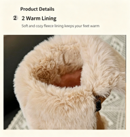 Bottes de neige montantes pour femme, hiver-automne, en faux daim, avec revers fourré, plateforme, semelle épaisse, doublure chaude en fausse fourrure, à enfiler avec boucle