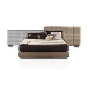 새로운 이탈리아 디자인 킹 사이즈 침대 고급 가죽 업홀 침대 모던 우아한 패브릭 침대