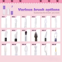 Tube de brillant à lèvres mini 3 ml en forme de cœur avec logo personnalisé, flacon vide en plastique pour gloss, emballage de blush liquide avec grand applicateur
