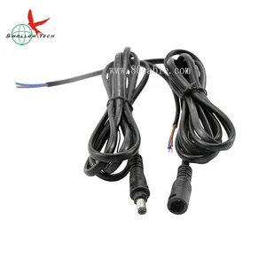 Plugue dc de 5.5*2.5 5.5*2.1 3.5*1.35mm, extensão de alimentação, cabo de travamento, conector de barril DC para extremidade aberta com cabo de lata para luz LED