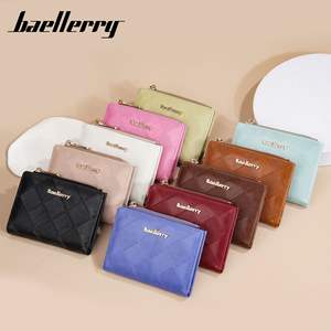 Billetera Cuero Mujer <span class=keywords><strong>Dama</strong></span> Baellerry Pu cuero Rfid tarjetero monedero Mujer pequeño compacto plegable con bolsillo para monedas con cremallera - Product Image 4