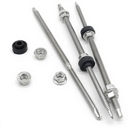 Vis solaire à double tête en acier inoxydable 304, accessoire de fixation pour support photovoltaïque, hexagonal, auto-perceur