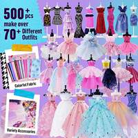 Kit de création de mode fantastique et science-fiction pour filles de 6 à 12 ans, plus de 1000 pièces |   Kit de couture DIY avec 6 mannequins, cadeau d'anniversaire pour enfants