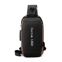 Individuelles Design wasserdichtes Kunstleder Damen Cross-Gehöretaschen Diebstahlschutz Passwort-Sperre Schulterschlinge Truhtasche Handtaschen für Herren
