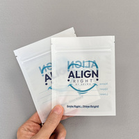 Sacs d'emballage en plastique refermables avec fenêtre, à fermeture éclair, à trois soudures latérales, transparents, pour aligneurs dentaires, avec logo personnalisé