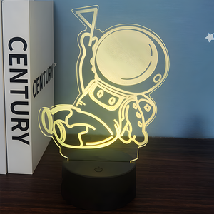 3D Art Night Lamp Luminous Colorful <b>Led</b> Night <b>Lights</b> Desktop Home Decor Remote Control Astronaut Tables Acrylic Lamp Bedroom - Product Image 6